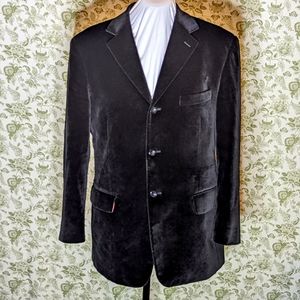 Men's Black Velveteen Wilke-Rodriguez 43R Blazer Sport Coat